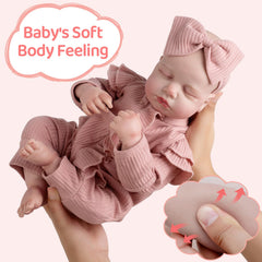 Jirachi reborn doll in pink onesie and bow headband for nurturing play