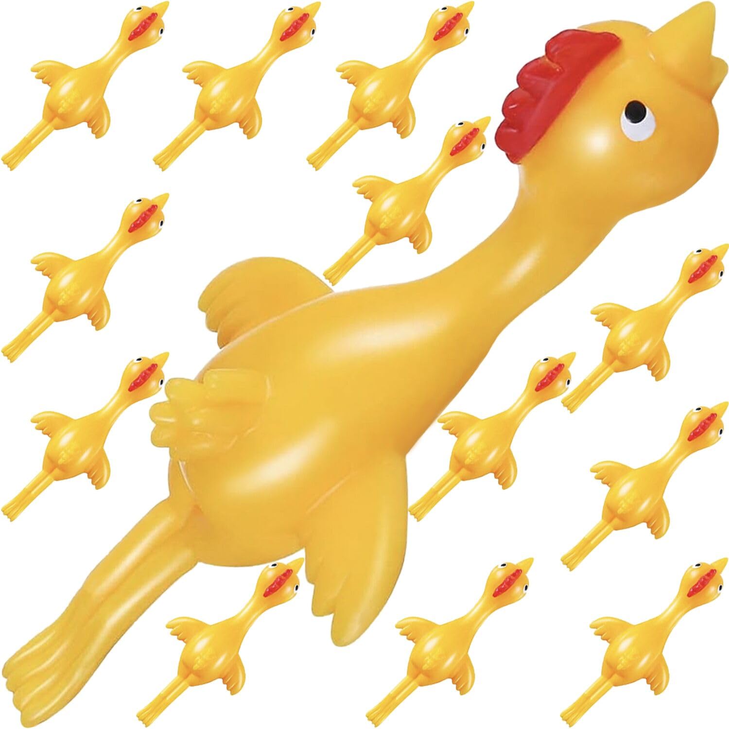 Jishi Easter chicken slingshot 12-pack, perfect bulk party favors and Easter gifts.