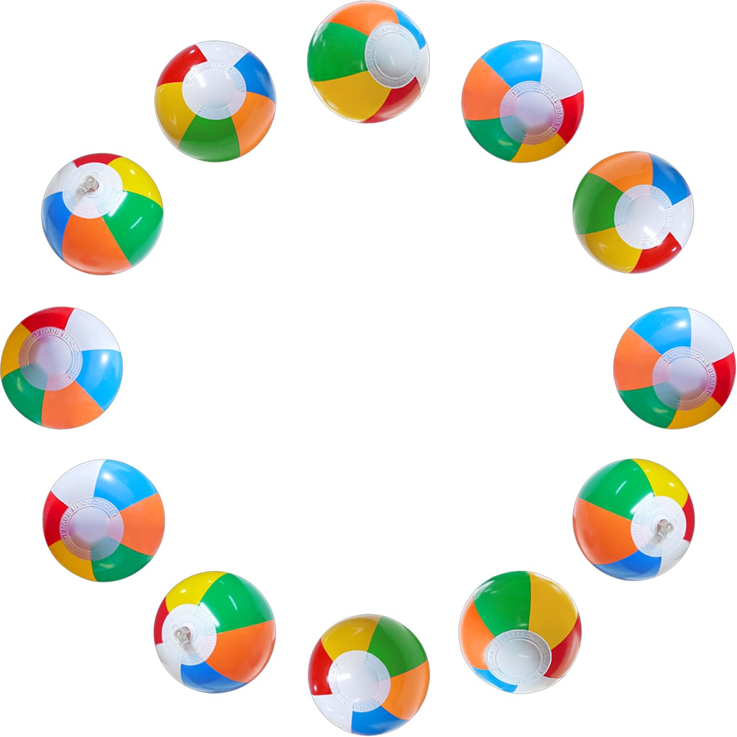 Jishi mini beach ball 8-in uninflated for travel play.