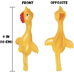Jishi rubber chicken flying action, a playful outdoor game for kids and teens.