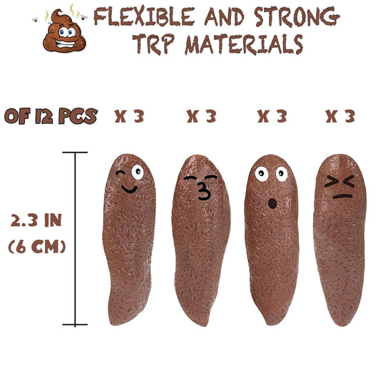 Jishi rubber poop toy close-up showing soft, squishy texture.