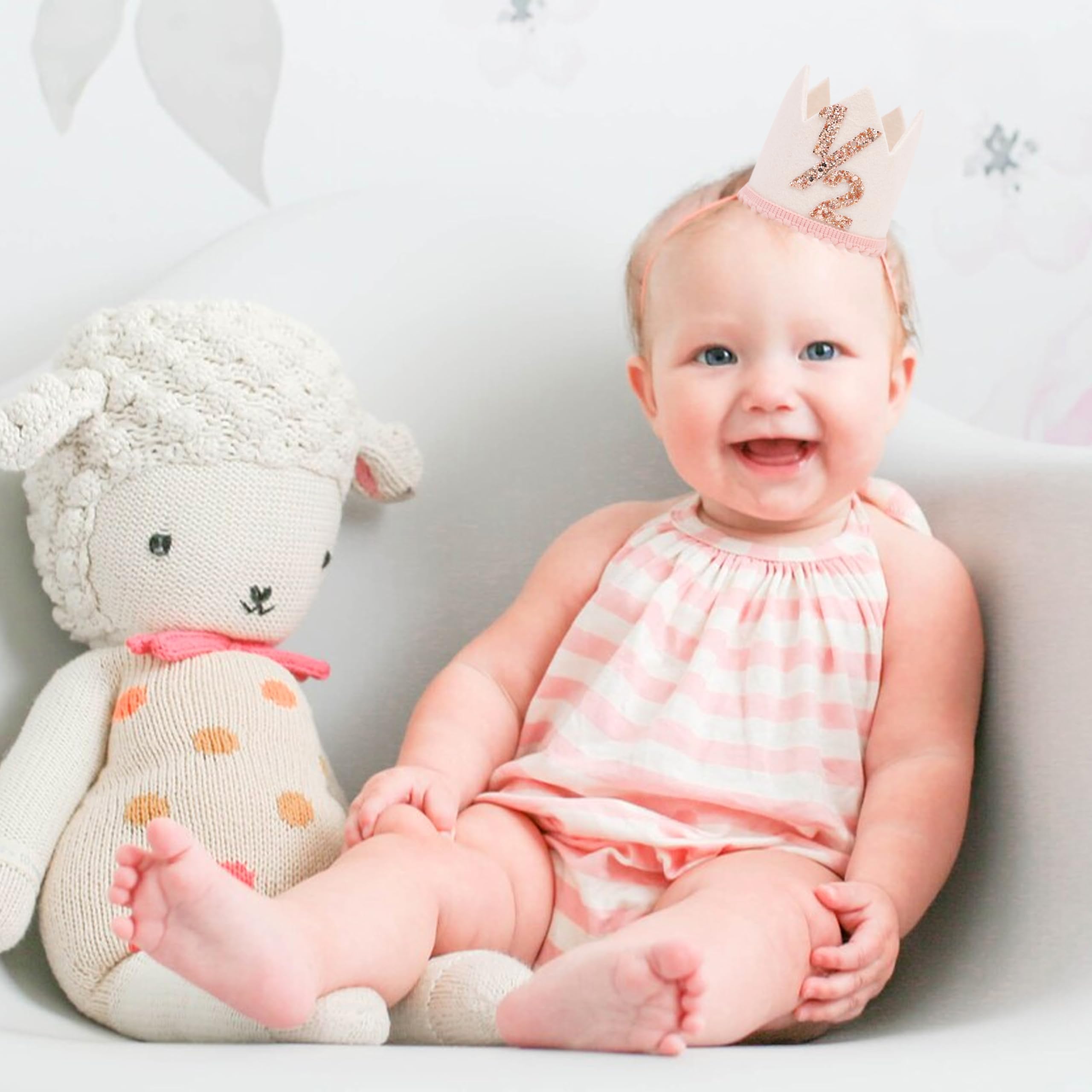 Jissoo 6-months birthday crown, lightweight prop for adorable photos