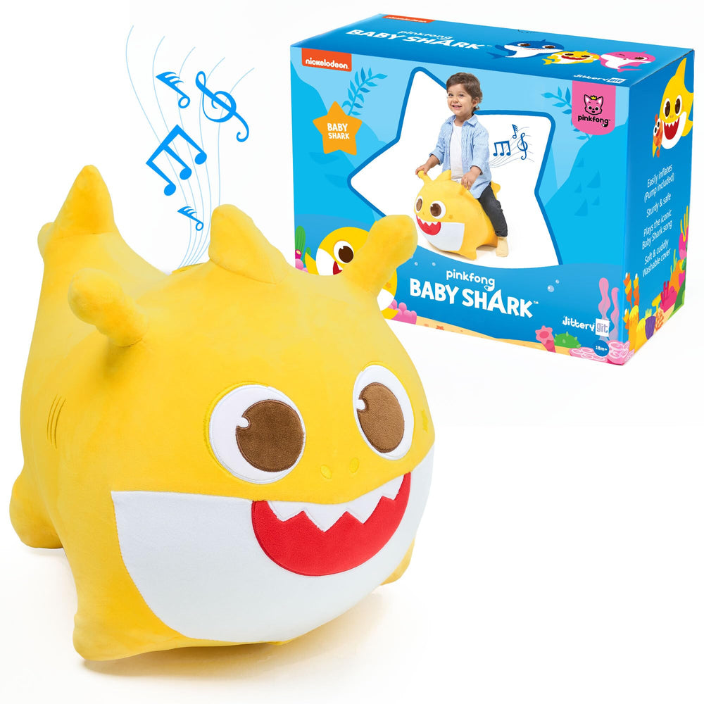 JITTERYGIT Baby Shark Bouncy Hopper front view promotes active play and balance.