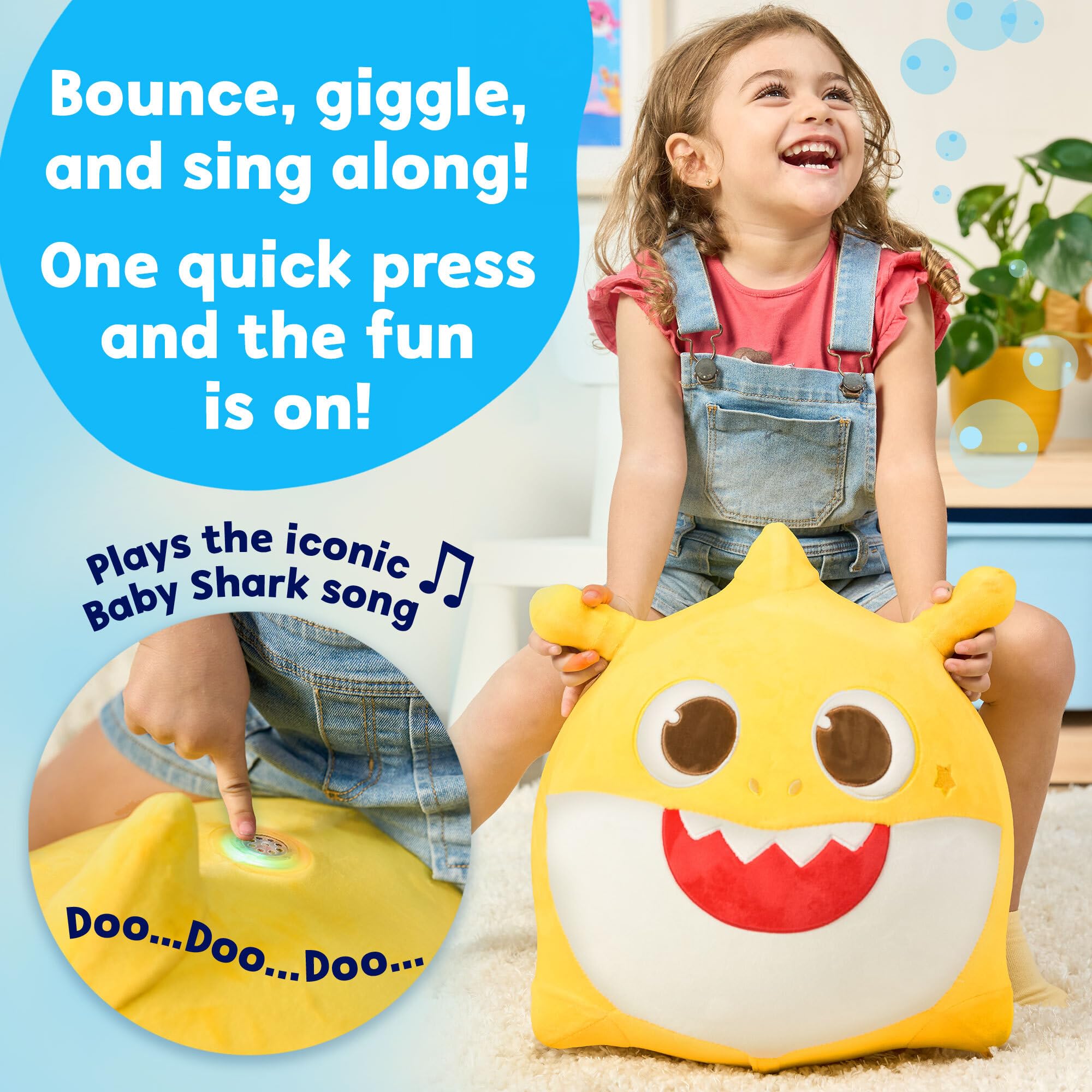 JITTERYGIT Baby Shark Bouncy Hopper side view shows sturdy grip for safe hopping.