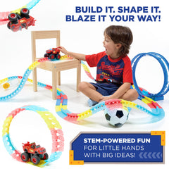 JitteryGit Blaze car with rechargeable LED lights for long-lasting playtime