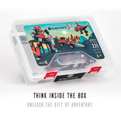 JITTERYGIT Customizable robot figures display multiple configurations for storytelling opportunities.