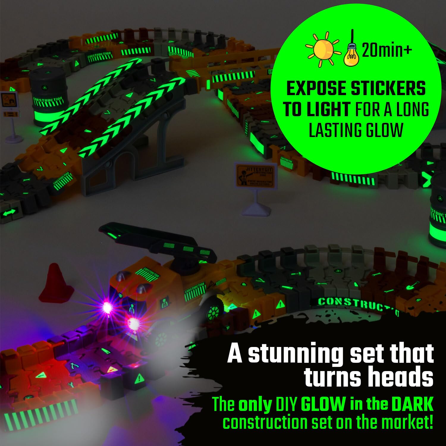 JITTERYGIT glow in the dark stickers lighting the construction set