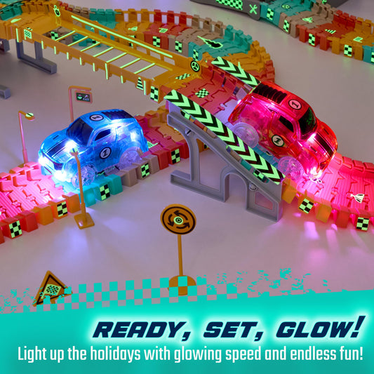 JitteryGit glow car side view showing LED lights for night racing.