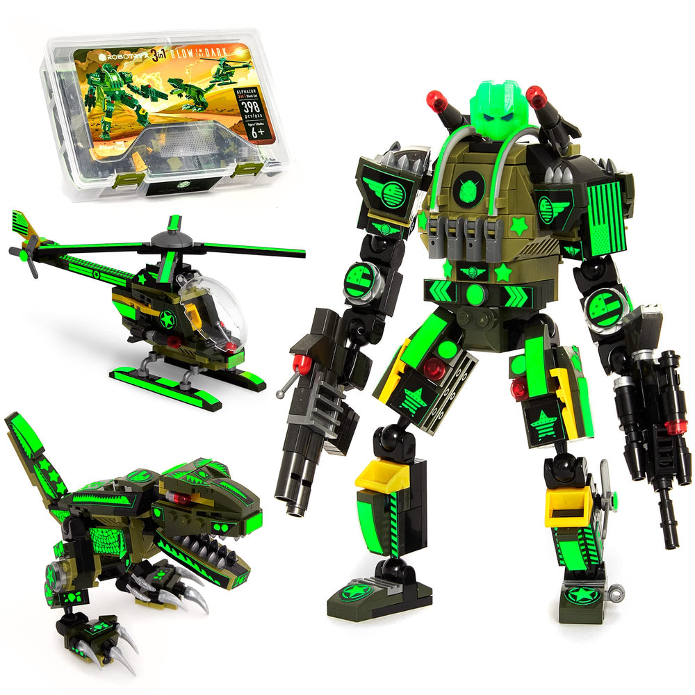 JITTERYGIT robot army mech soldier glowing in the dark for immersive play.
