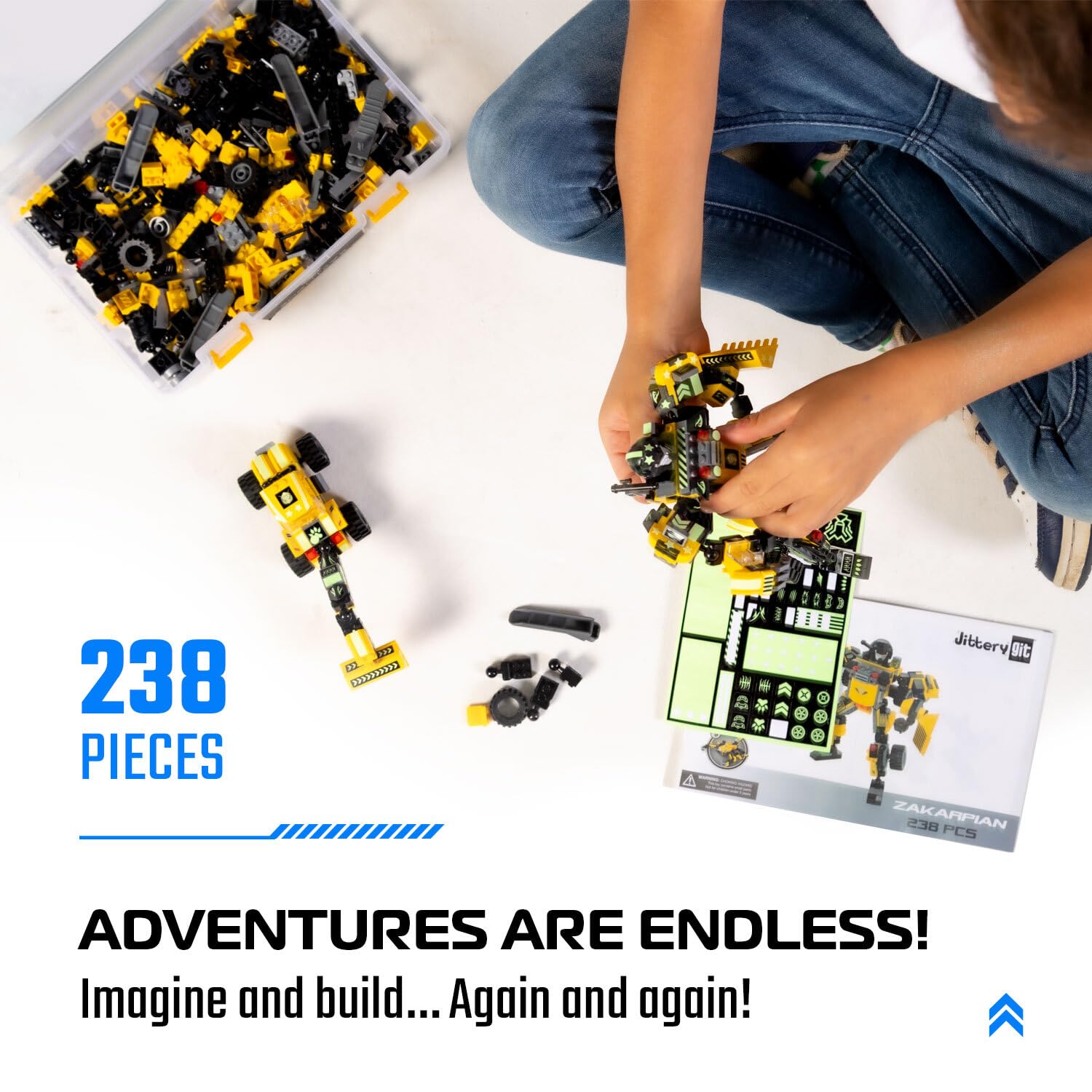 JITTERYGIT Robotryx customization stickers allow personalized robot, vehicle, and animal designs