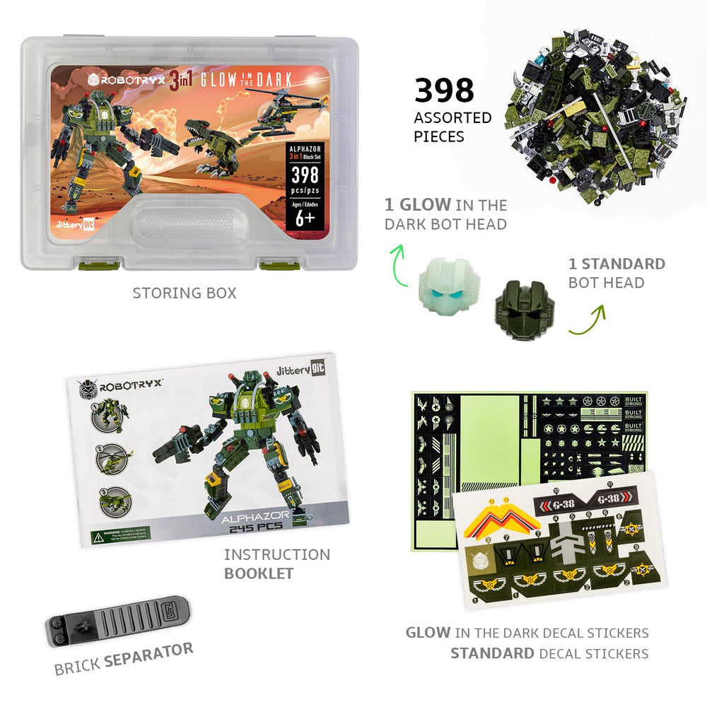 JITTERYGIT storage box keeps bricks organized for mess-free play.