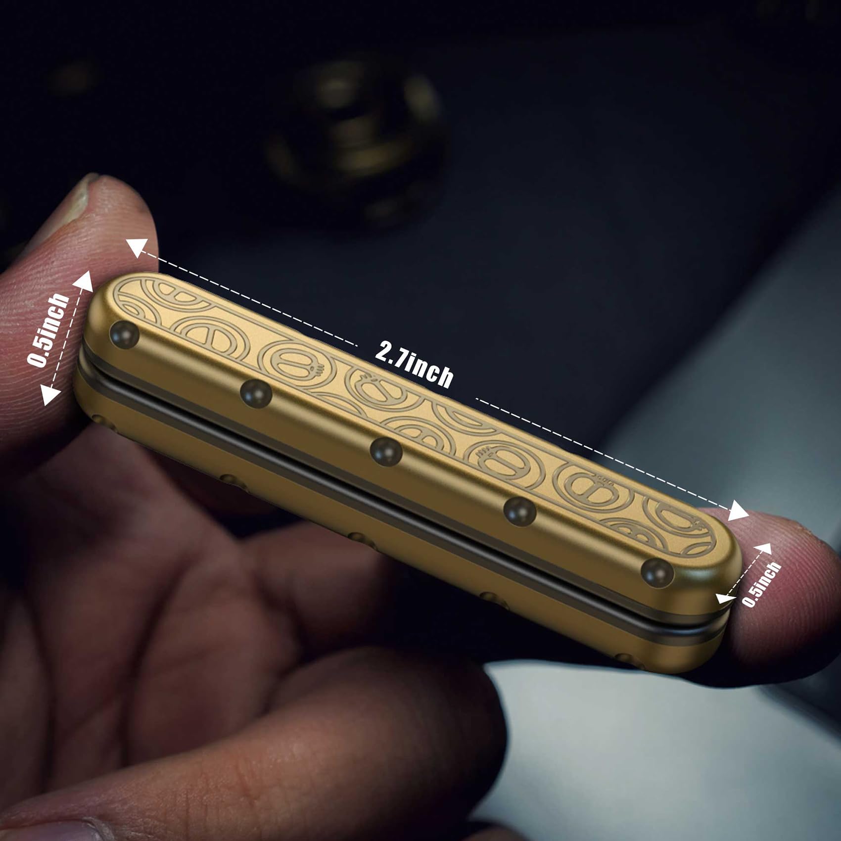 JC Jiuchuang EDC fidget slider bronze close-up magnets highlight magnetic click.