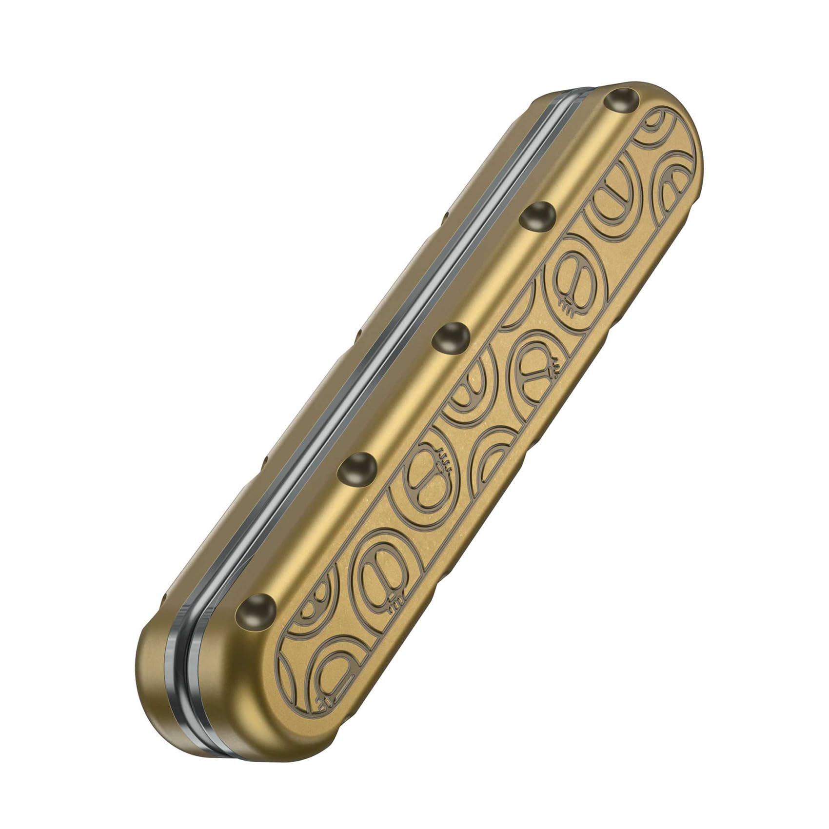 JC Jiuchuang EDC fidget slider bronze side view shows compact desk companion.