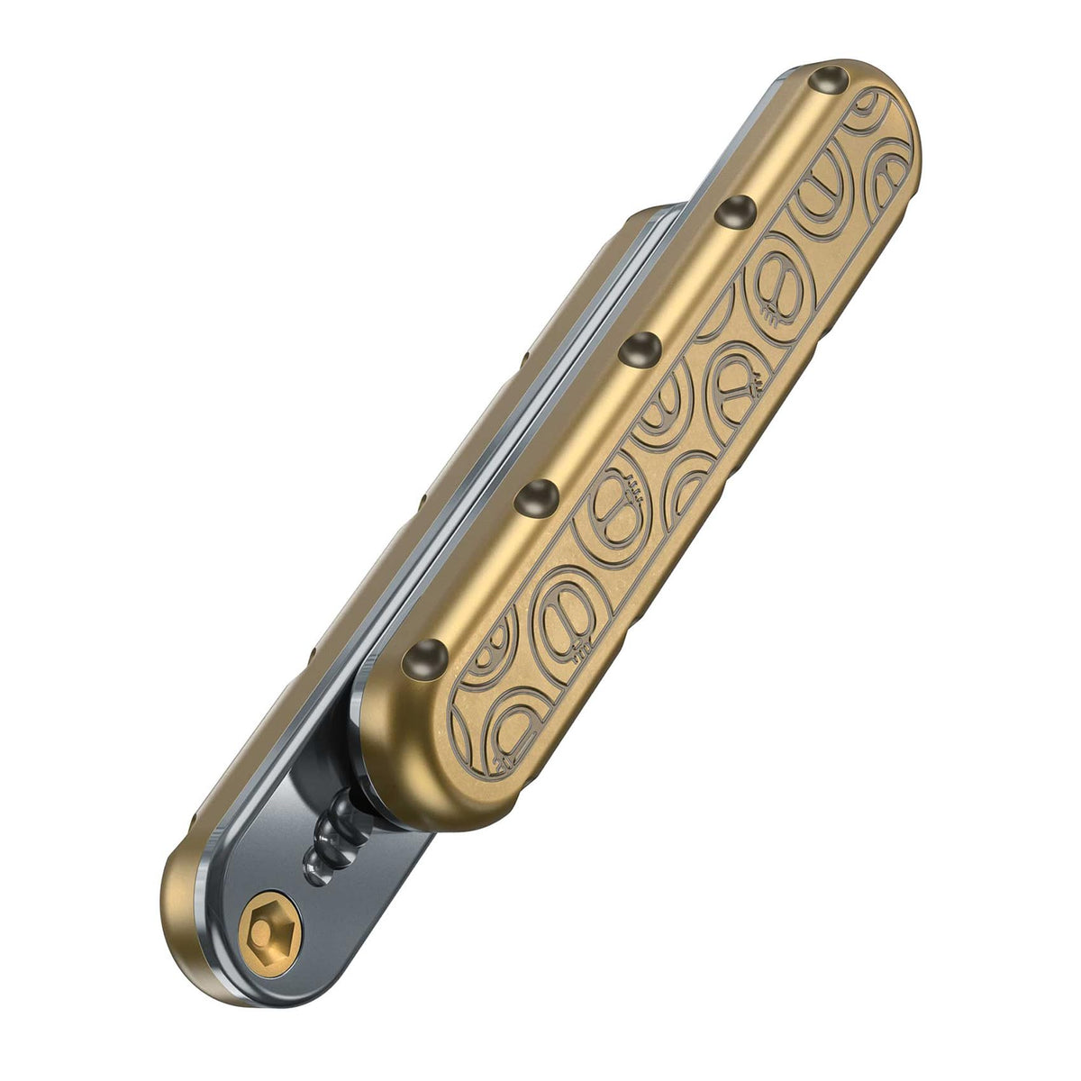 JC Jiuchuang EDC fidget slider bronze top view with smooth edges.