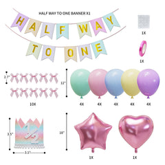 JIUENAGCN half-way-to-one crown cap adds adorable photo-ready charm to baby girl milestones.