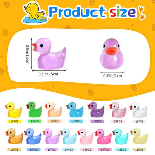 Jiuzhu 15-color resin ducks show vibrant variety for crafts.