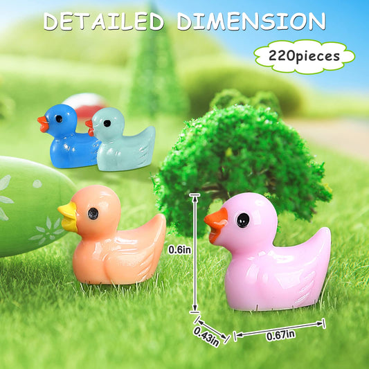 JIUZHU mini resin ducks colorful pack for bright miniature scenes