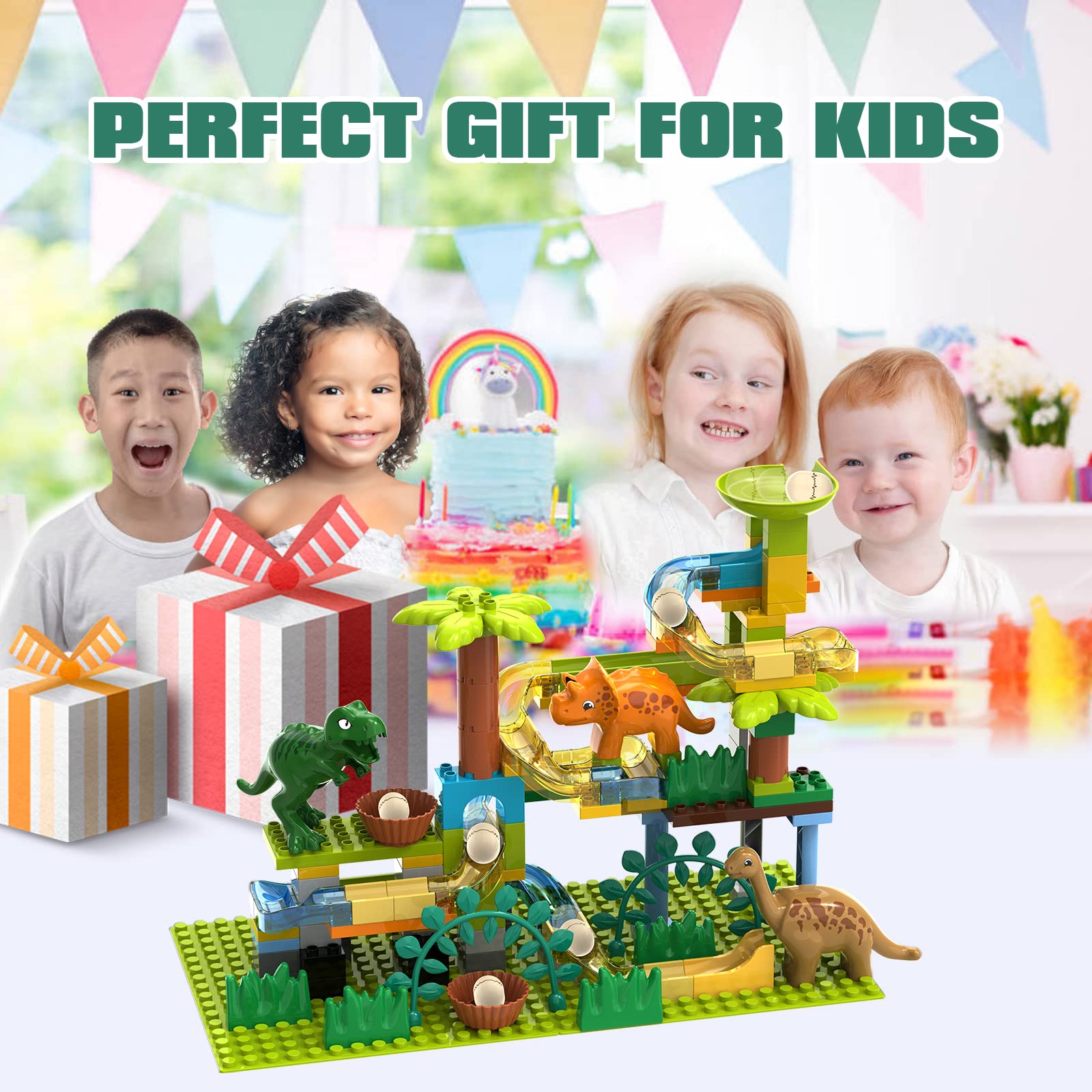 JIXIN dinosaur block set fosters collaborative storytelling and shared play.