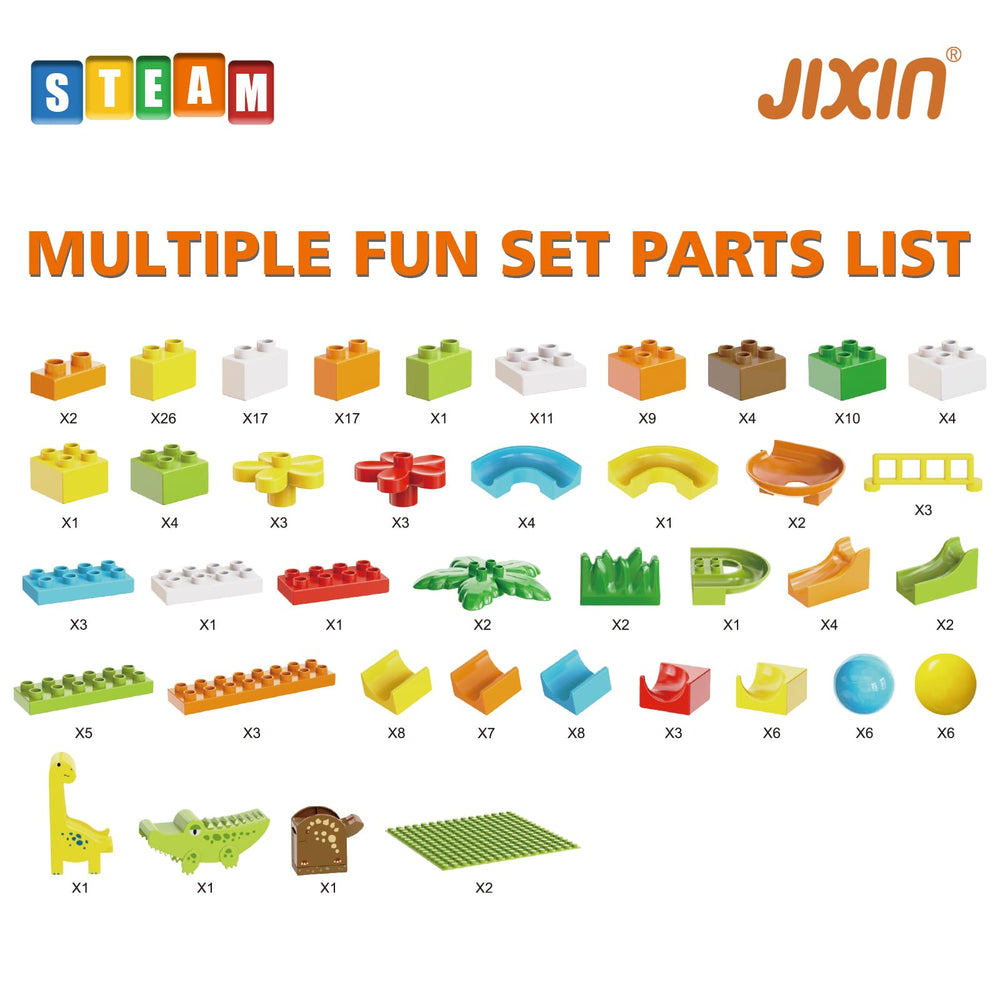 JIXIN dinosaur marble track curve enables smooth, engaging twists for imaginative play.