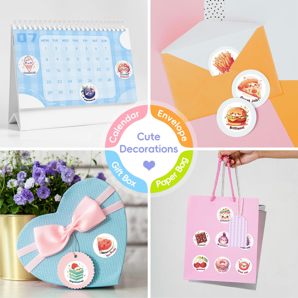 JIXZEN 3 Rolls Cute Food Stickers Broccoli design supports healthy foods themes in lessons