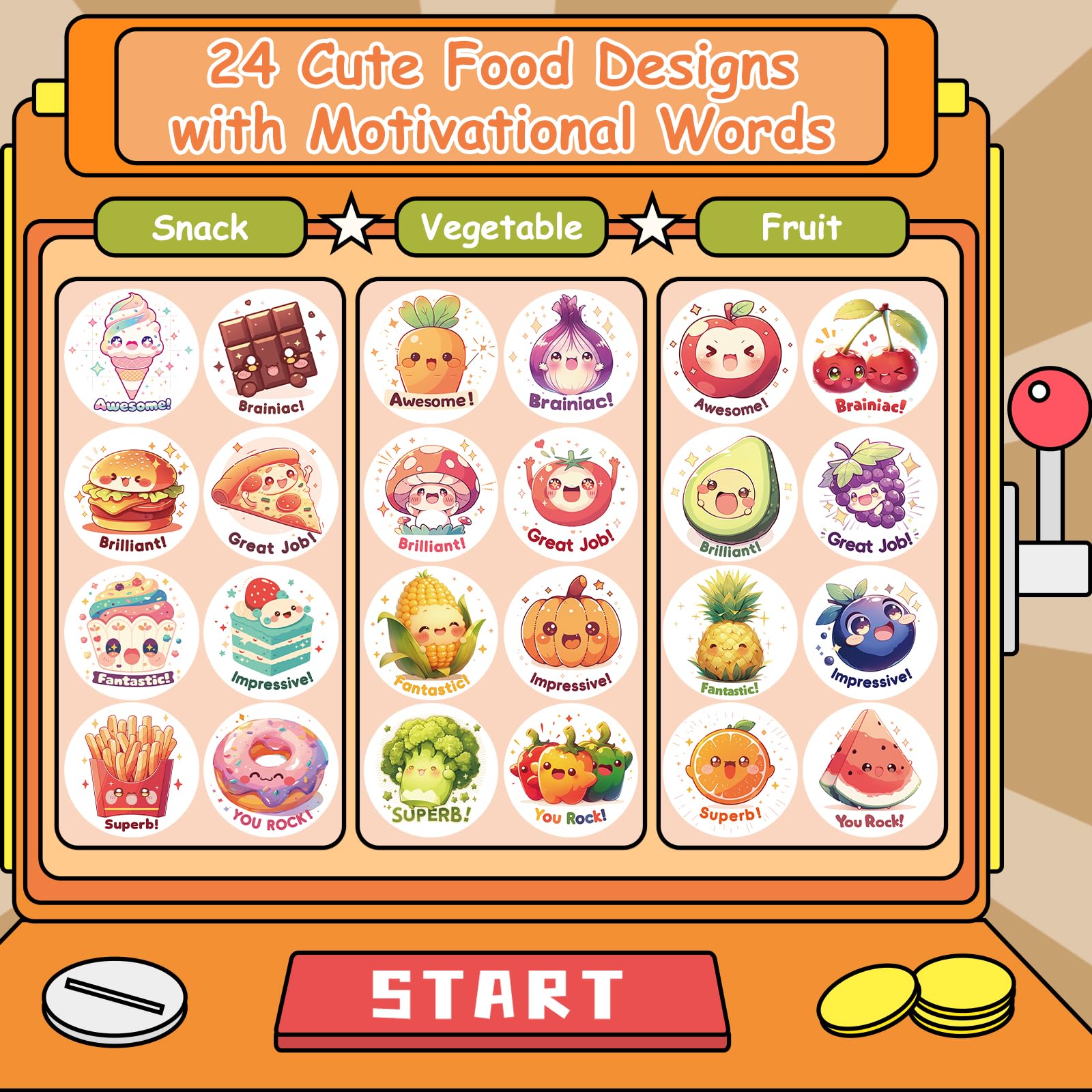 JIXZEN 3 Rolls Cute Food Stickers Pineapple design supports food recognition and playful arts projects