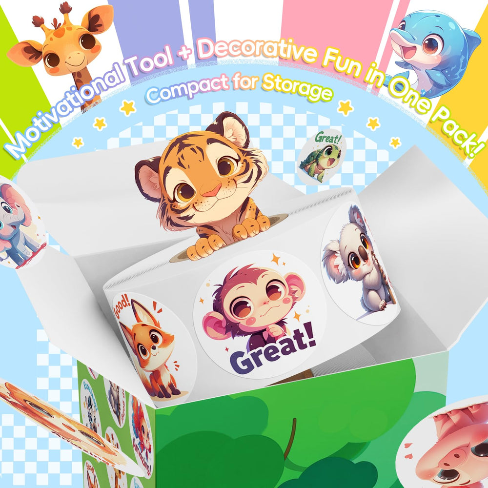 JIXZEN farm-scene stickers featuring friendly farm animals for potty training charts