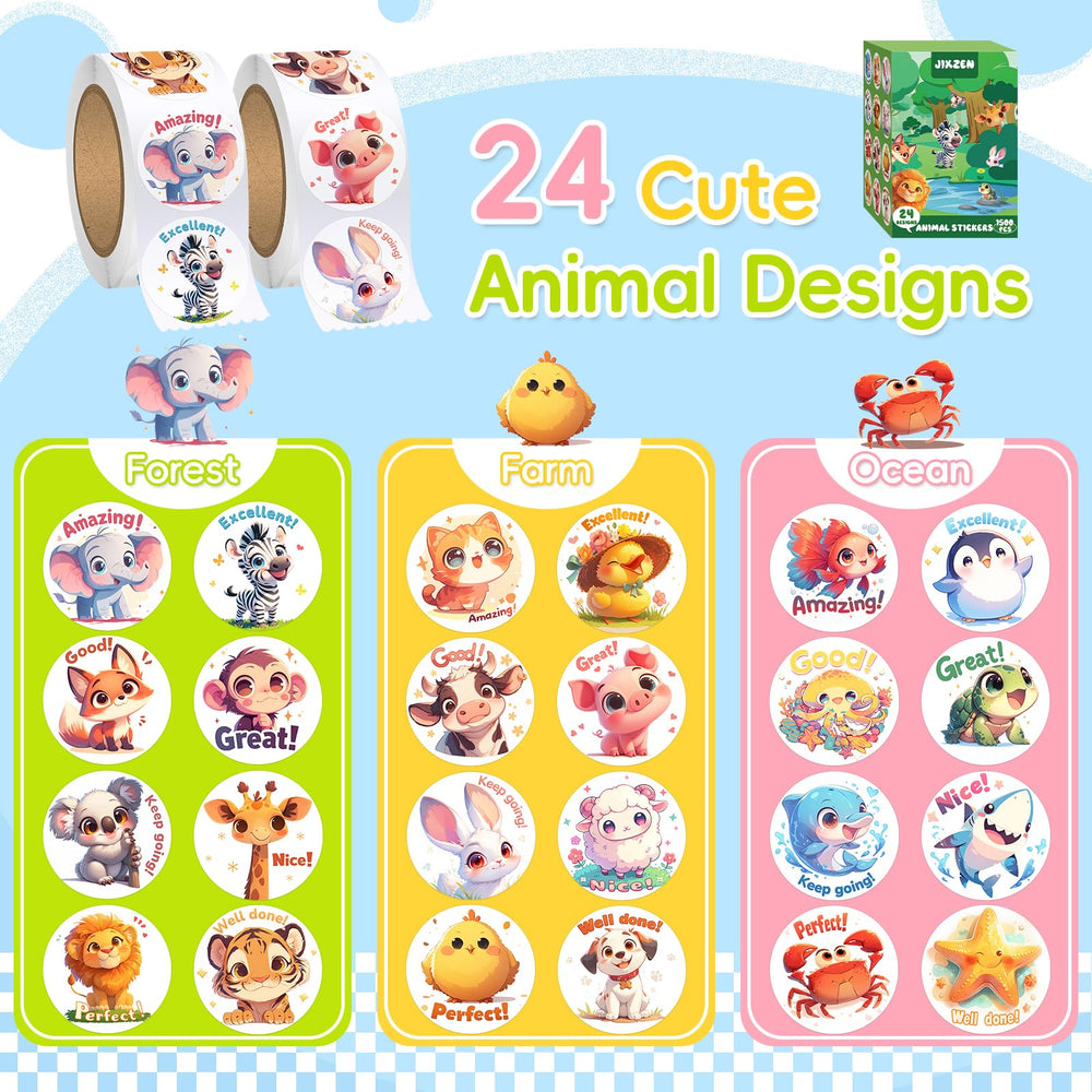 JIXZEN ocean-scene stickers with vivid sea creatures for crafts and rewards