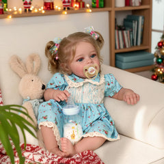 JIZHI 18-inch reborn doll shows movable limbs for easy sitting or lying.