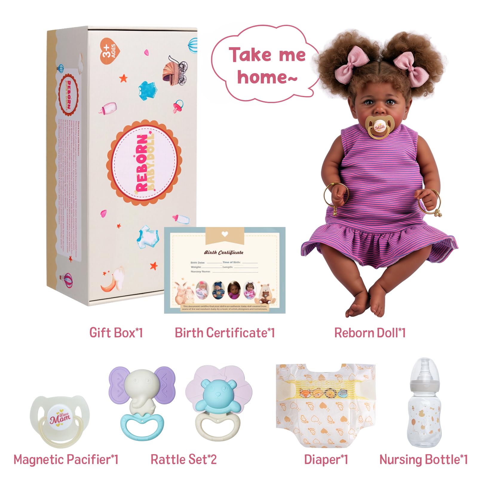 JIZHI Reborn 22in birth certificate keepsake for storytelling and gifting