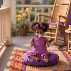 JIZHI Reborn 22in curly blonde hair close-up for realistic newborn styling
