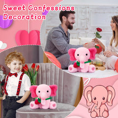 JIZWPOOM pink Valentines elephant, ideal as decorative piece or gift.