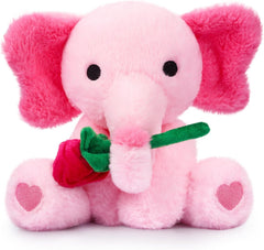 JIZWPOOM rose-embellished elephant plush scene, creates warm ambiance.