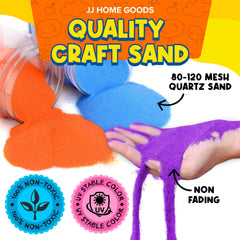 JJ CARE clear stackable containers keep sand organized during art sessions