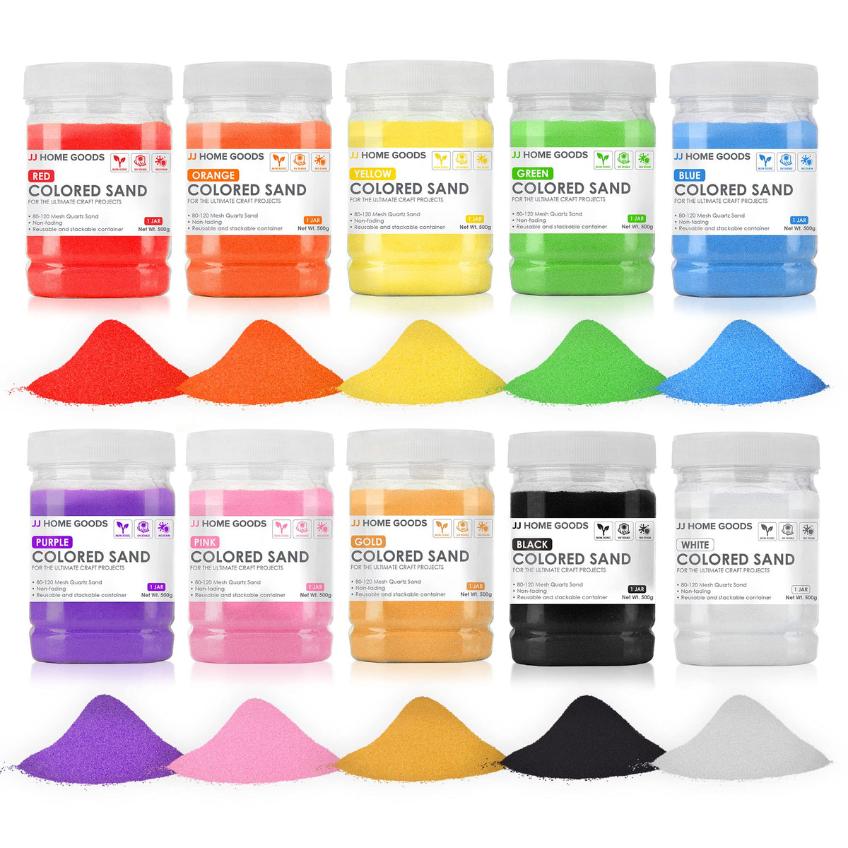 JJ CARE colored sand 11lbs bulk pack for vibrant kids' art projects