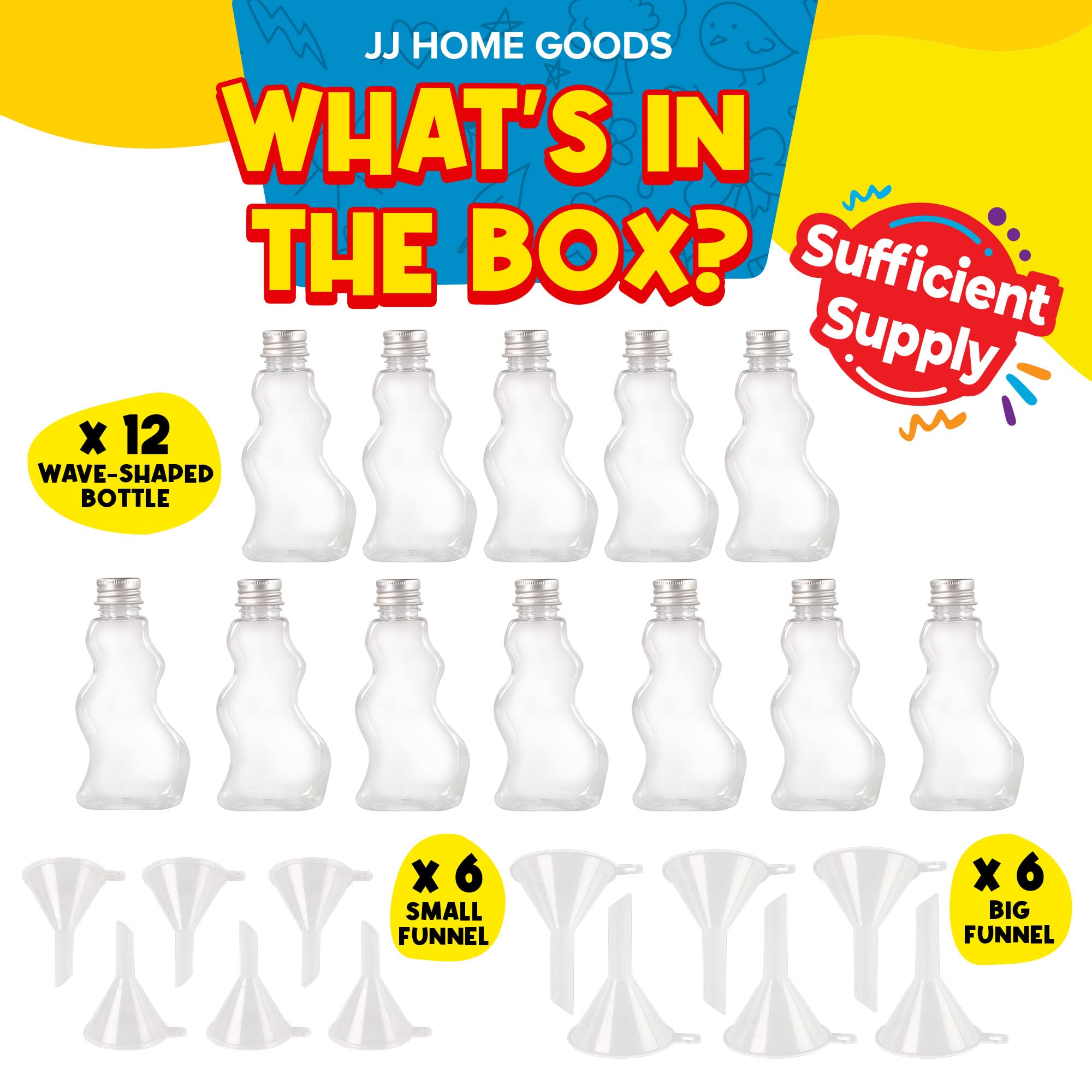 JJ CARE small funnels for precise sand pouring and mess-free creativity.