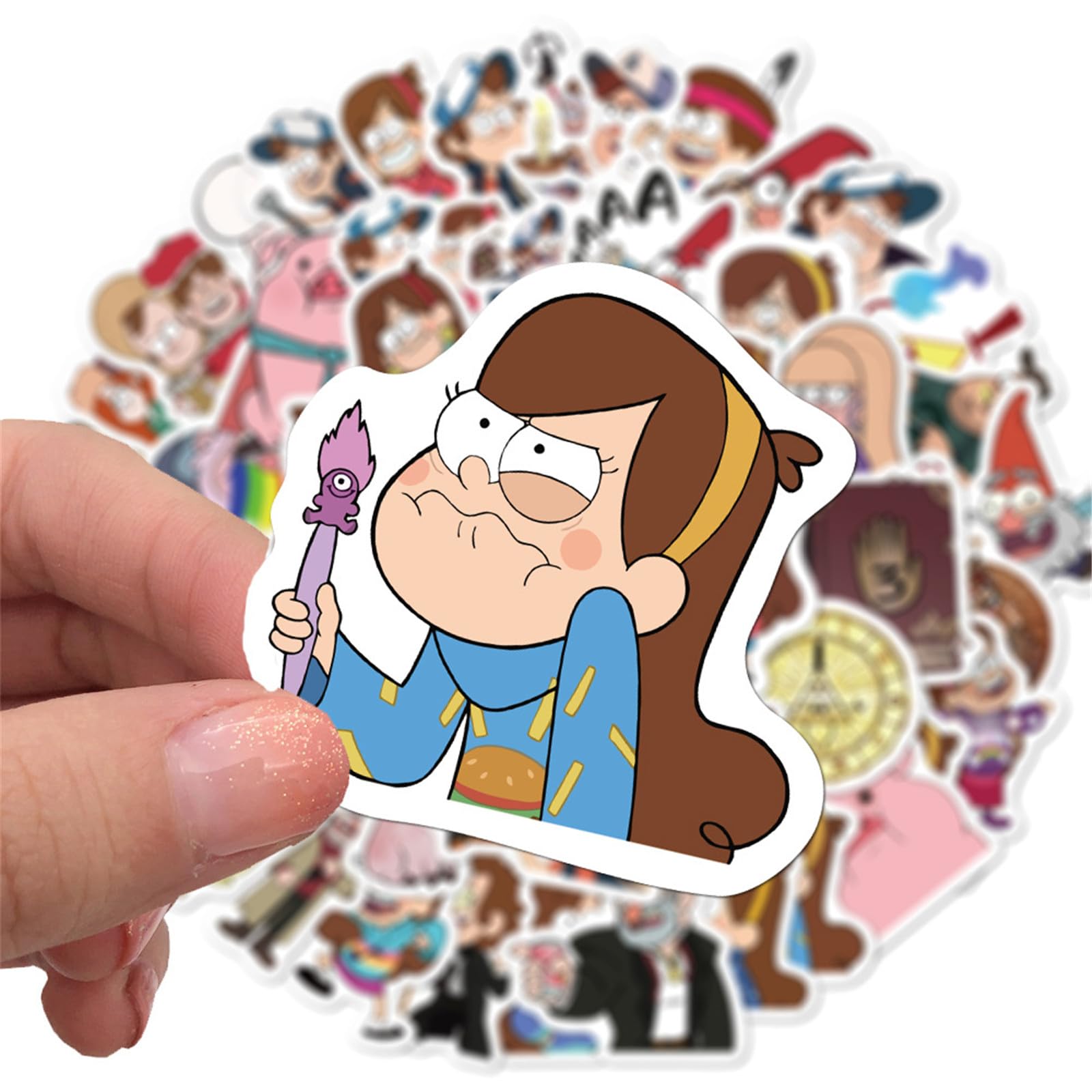 jjlin Gravity Falls stickers—non-residue adhesive for easy repositioning.