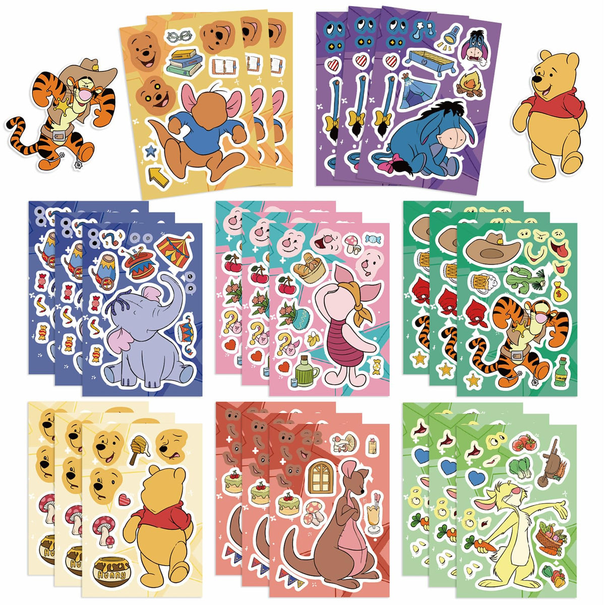 jjlin Winnie the Pooh sticker collage cover image for playful teen decor.