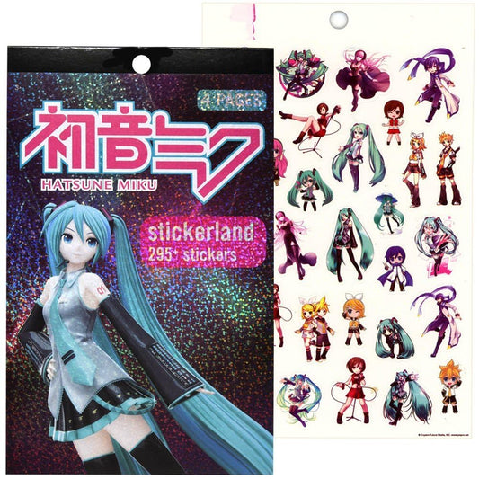JJM Hatsune Miku foil sticker collection on four-sheet pad for notebooks, laptops, and crafts