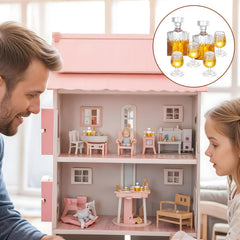 JJUNW dollhouse bar diorama glasses enhance tiny beverage setups.