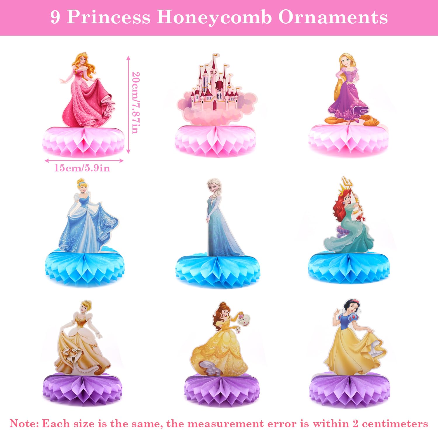 JJYHEHOT princess honeycomb centrepiece 2 brings a whimsical castle focal point to celebrations.