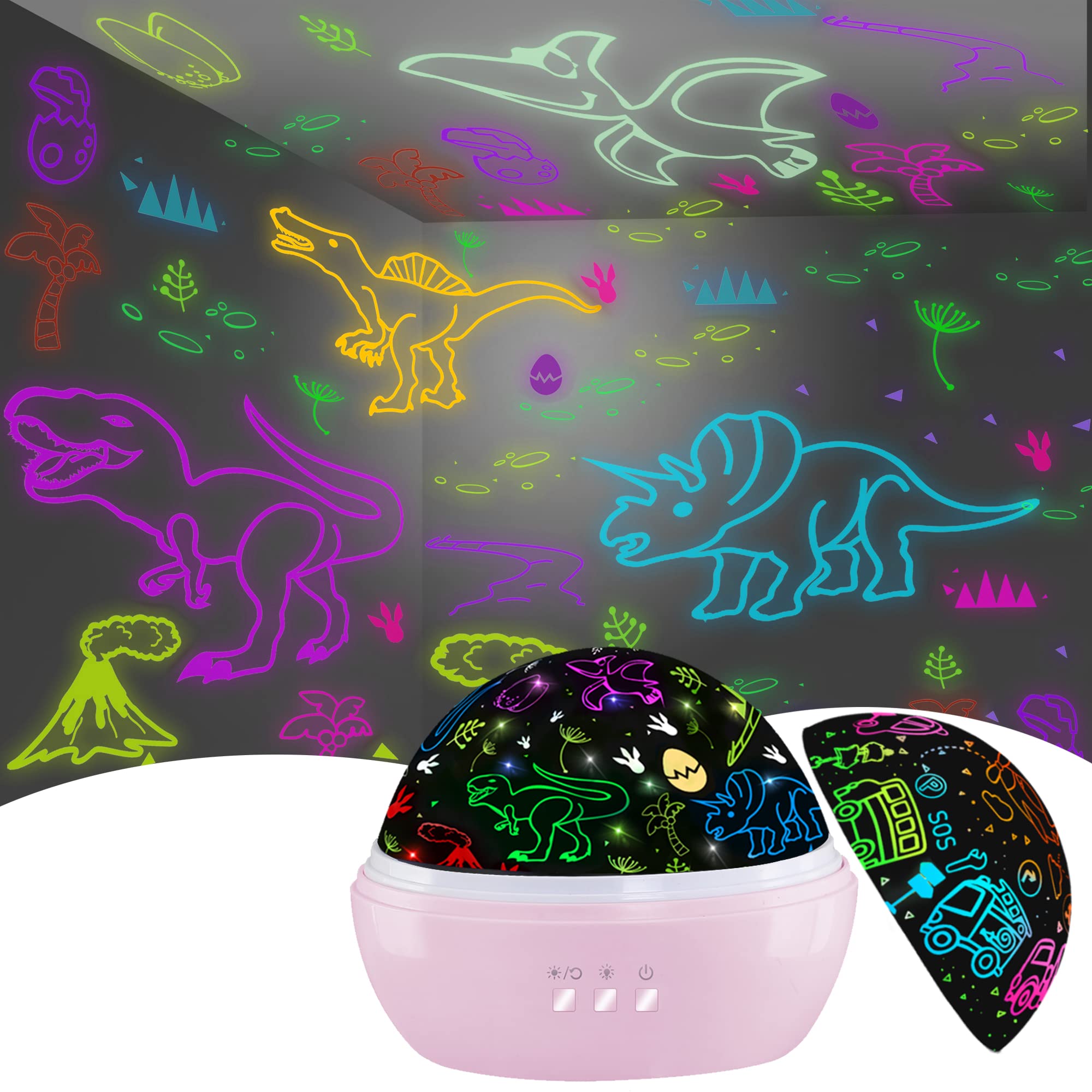JKGIFTS dinosaur projection 2in1 car toy for imaginative playtime