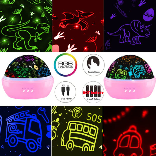 JKGIFTS LED dinosaur night light with 360-degree rotation for bedtimes