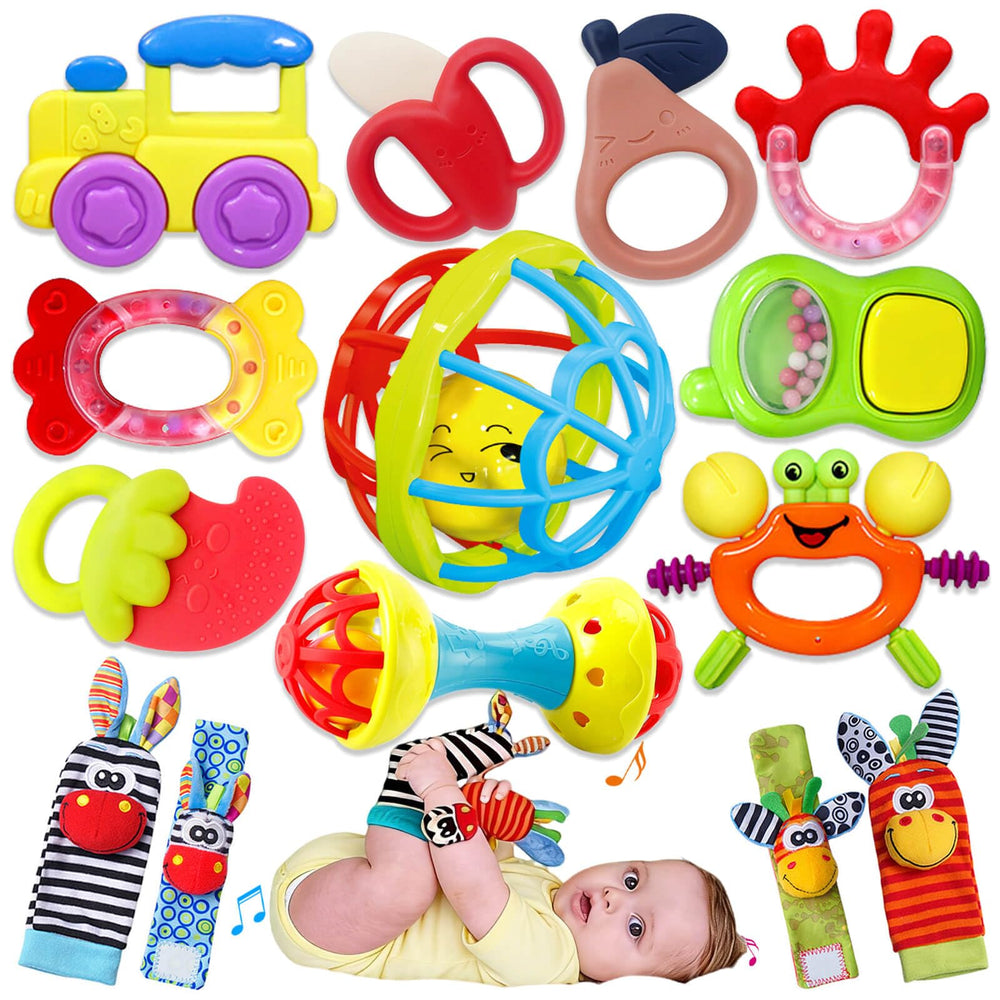 JKHEPL baby rattle with hand grip fosters early grasping