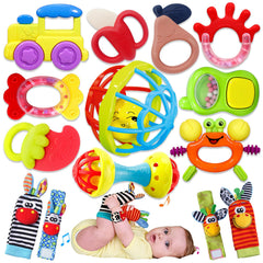 JKHEPL baby rattle with hand grip fosters early grasping