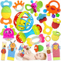 JKHEPL baby-teether-wrist-socks-set soft texture supports gentle teething play