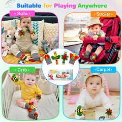 JKHEPL gift-ready packaging highlights a versatile infant toy for gifting.