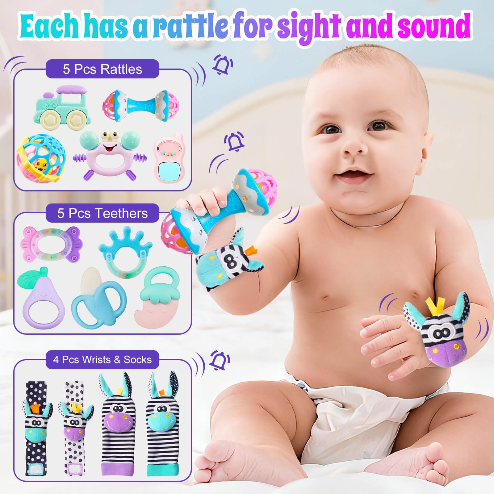 JKHEPL wrist socks toy offers easy grip for tiny hands and curious exploration.