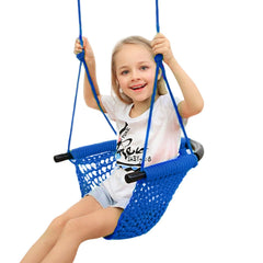 JKsmart swing seat blue close-up of woven rope for lasting durability