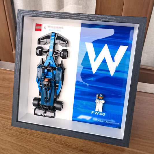 JKZUZU display frame close-up shows crystal-like acrylic for elegant display.