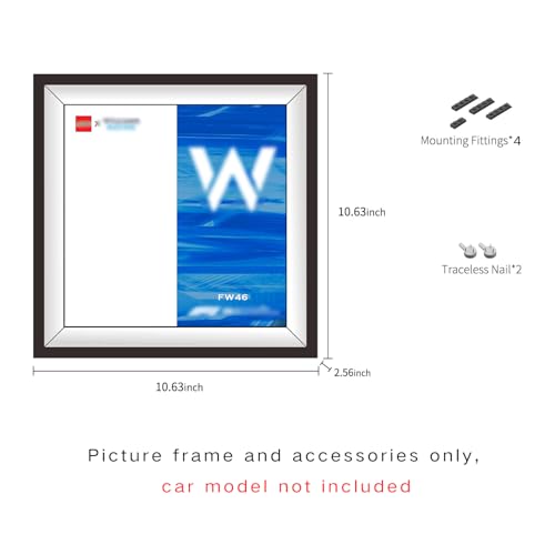 JKZUZU display frame mounted on wall protects collectibles from dust.